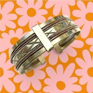 !Vintage Handmade Brass Cuff Bracelet!